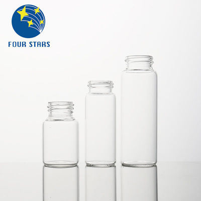 Tubos de ensaio pequenos do pescoço do parafuso dos tubos de ensaio de vidro claros de Âmbar Farmacêutico 30ml com tampão plástico