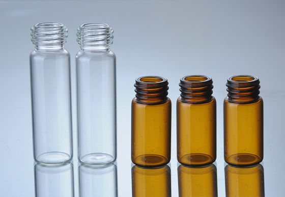 Tubos de ensaio pequenos do pescoço do parafuso dos tubos de ensaio de vidro claros de Âmbar Farmacêutico 30ml com tampão plástico